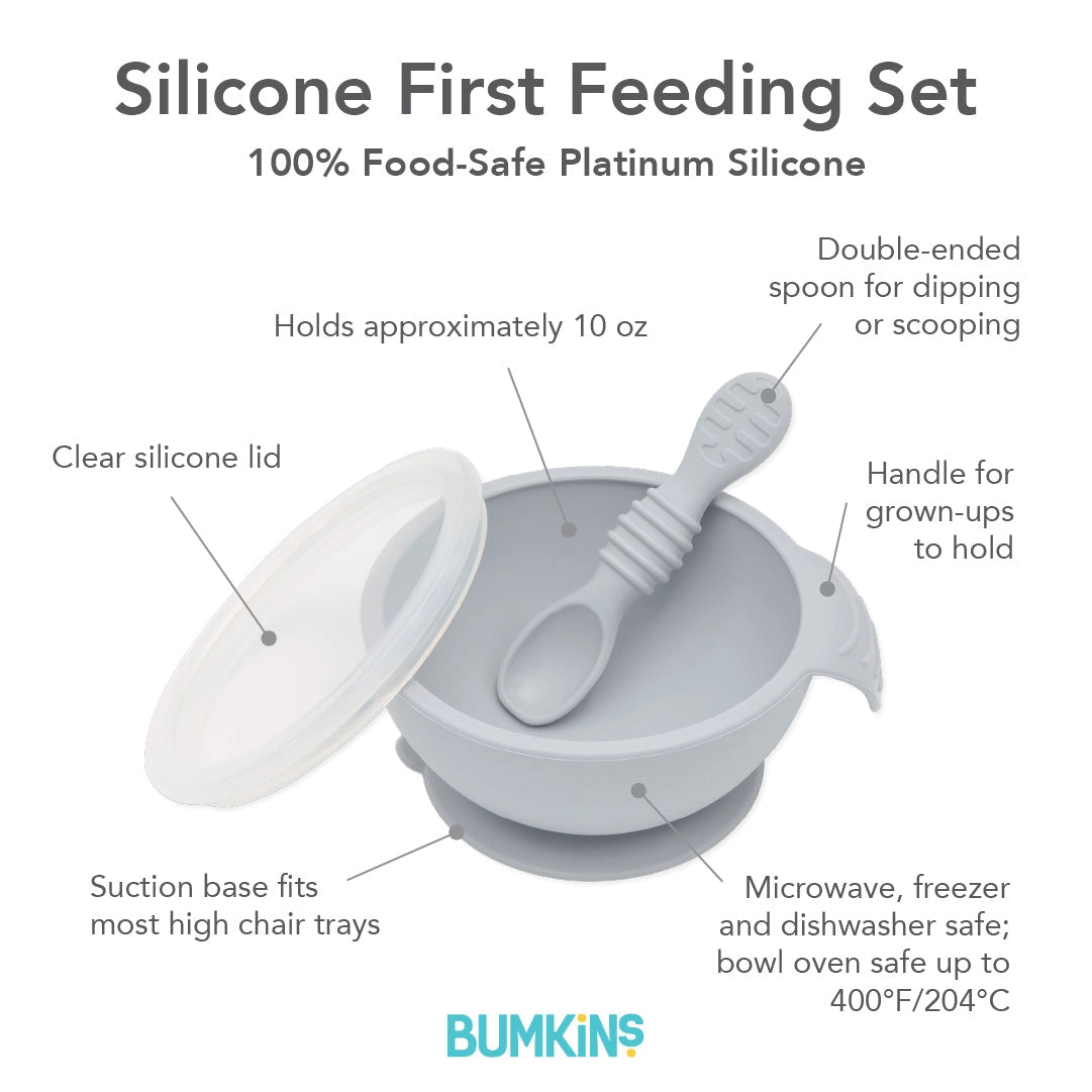 美国Bumkins - Silicone First Feeding Set