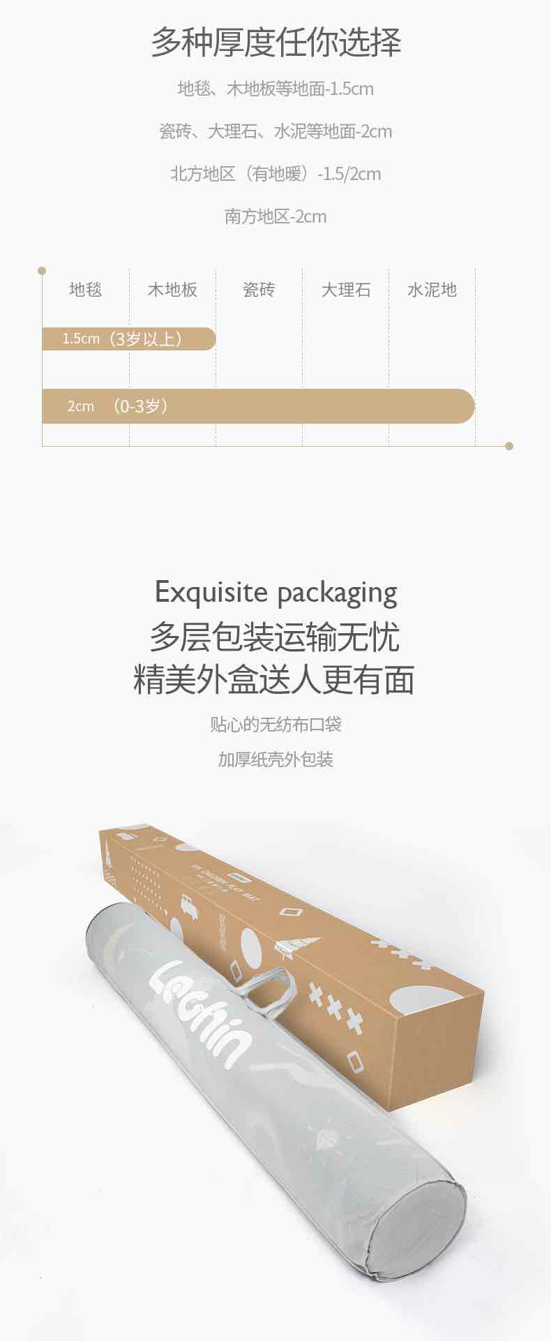 乐亲加厚加大爬行垫6月以上