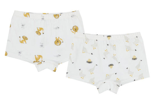 Nest Designs Bamboo Girls Boy Short Underwear (2 Pack) - The Lion & The Goose