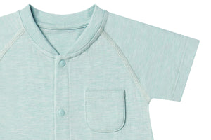 Nest Designs Bamboo Jersey Short Sleeve Romper - Pantone Harbor Grey