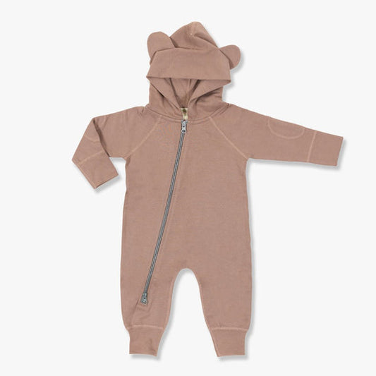 加拿大Sapling Child Ginger Bear Winter Zipsuit-有机棉华夫系列