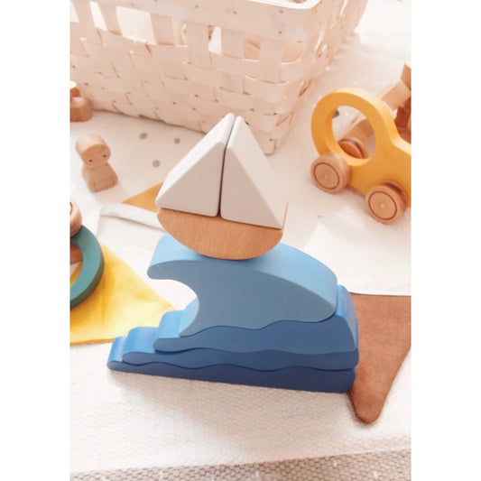 土耳其L and Wood 浪花与小船木质积木拼图