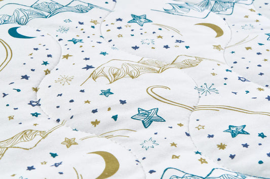 Nest Designs Small Quilted Bamboo Winter Blanket 3.2 TOG - Stars White