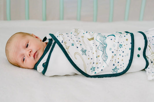 Nest Designs 0.25 TOG Bamboo Swaddle Sleep Bag - Stars White