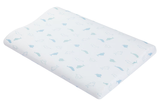 Nest Designs Organic Cotton Toddler Pillow with Pillowcase (Medium) - Baby Beluga