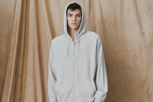 Nest Designs Basic-Men's Basics Organic Terry Zip Up Hoodie - Cloudburst Light