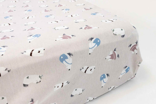 Nest Designs-Fitted Cotton Twin Sheet - Winter Skate