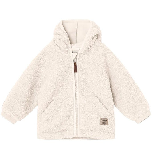Mini A Ture Liff Teddyfleece Jacket- White Swan