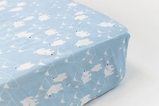 Nest Designs Fitted Bamboo Crib Sheet - Snowy Peaks