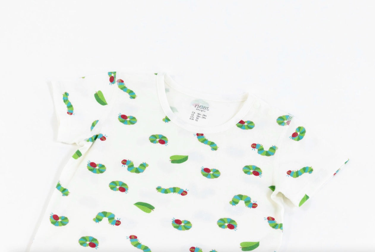 Nest Designs x Eric Carle分身短袖睡衣-好饿毛毛虫
