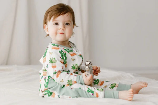 Nest Designs Bamboo Long Sleeve Footless Sleep Suit 0.6 TOG - Eric Carle I spy Cacti