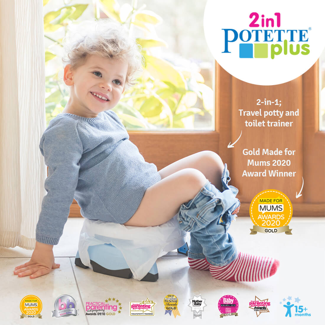 美国Potette 2-in-1 Plus-携便式马桶圈,干净卫生