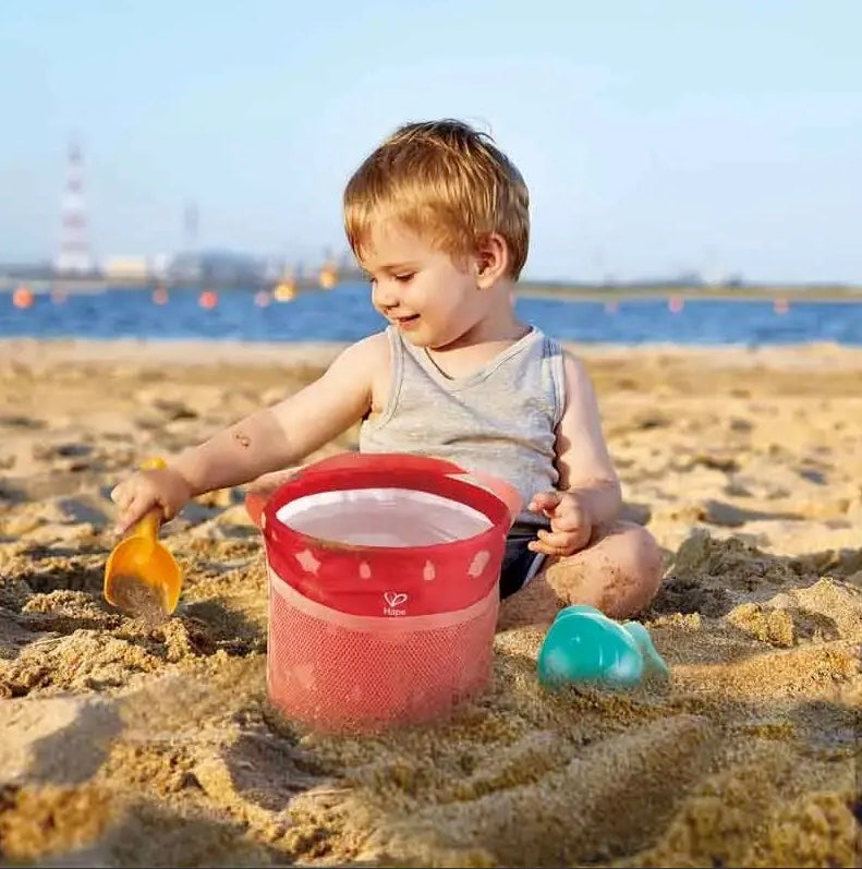 Hape Fold And Go Beach Toy Sets With Easy Carry Bag海滩折叠易携带玩具套装