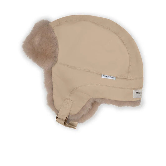 丹麦Mini A Ture- Crister teddy lined winter hood1330-SAVANNAH TAN