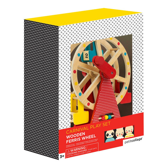 美国Petit Collage Wooden Ferris Wheel Carnival-手摇摩天轮