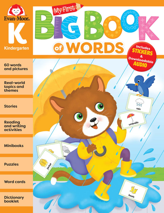 北美黄冈Evan-Moor My First Big Book of Words, Grade K Workbook