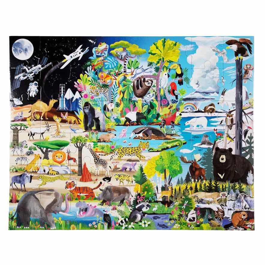 美国eeBoo绝美插画拼图 Within the Biome 48 Piece Giant Puzzle儿童大颗粒拼图