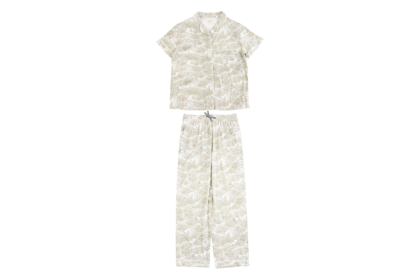 Nest Designs-Women’s Bamboo Short Sleeve Button-up PJ Set - Seagulls & Seagrass