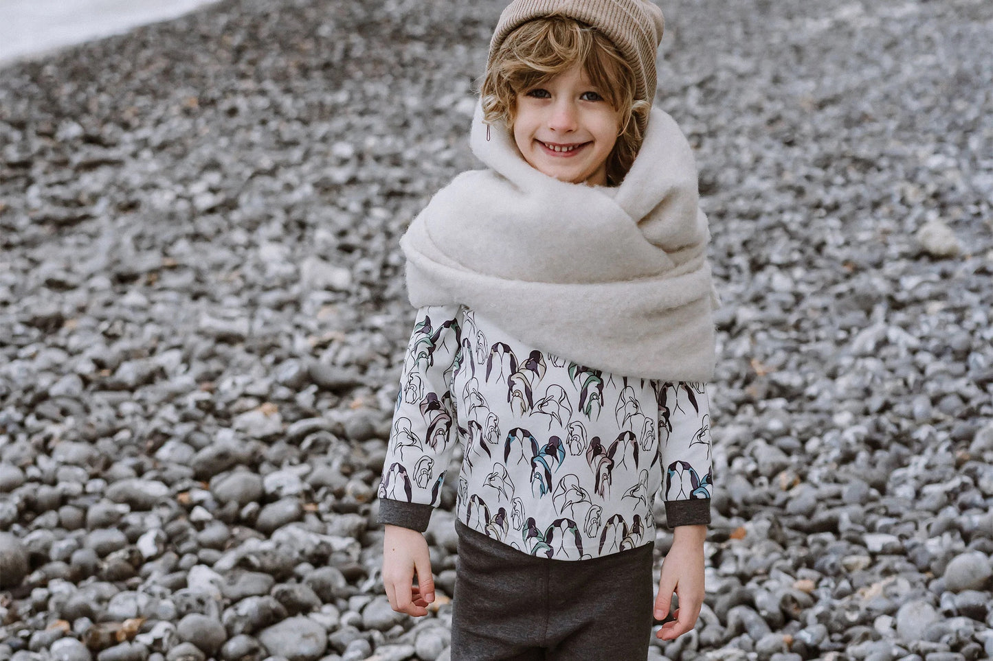 Nest Designs Organic Cotton Two-Piece Long Sleeve PJ Set - Penguin Love