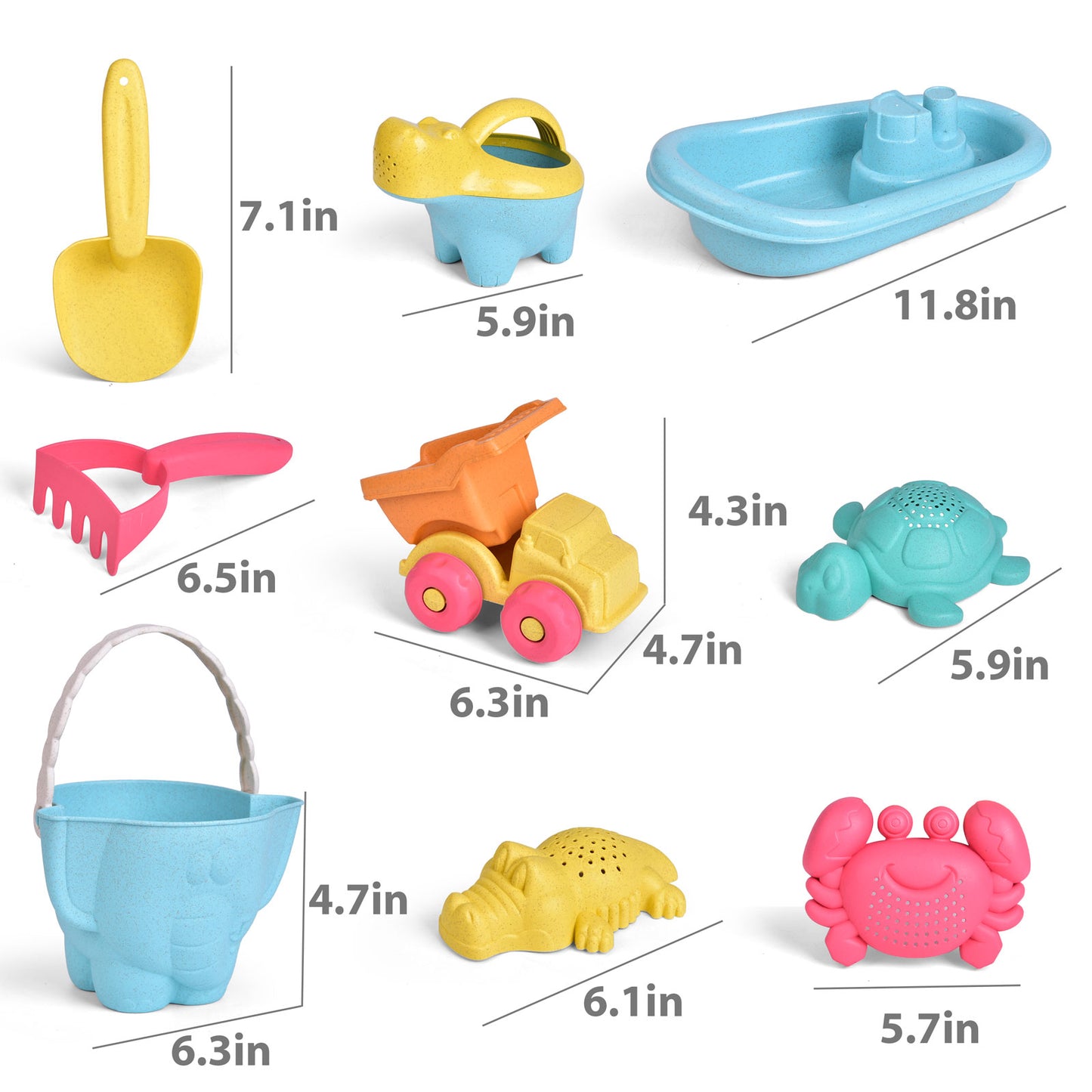 美国Fun Little Toys沙滩玩具9件装