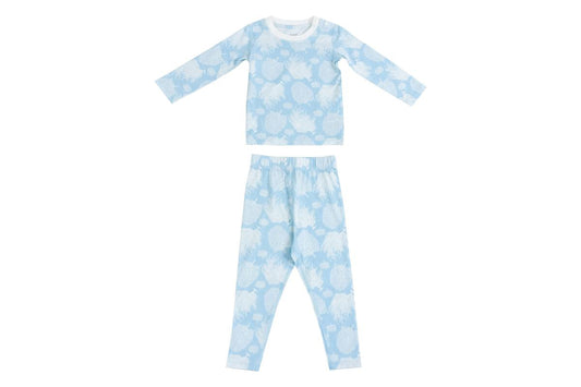 Nest Designs-Bamboo Jersey Two-Piece Long Sleeve PJ Set - Sea Fan