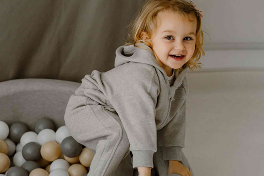 Nest Designs Basic Organic Terry Zip Up Hoodie - Cloudburst Light