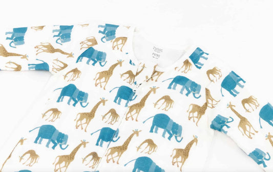 Nest Designs x Eric Carle 0.6Tog竹纤维长袖连体衣-动物伙伴