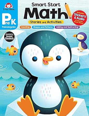 北美黄冈Evan-Moor Smart Start: Math Stories and Activities, Prek Workbook