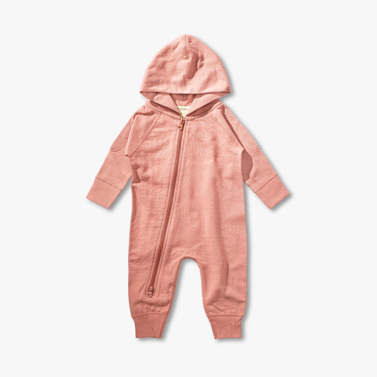 加拿大Sapling Child Magnolia Pink Winter Zipsuit-有机棉华夫系列