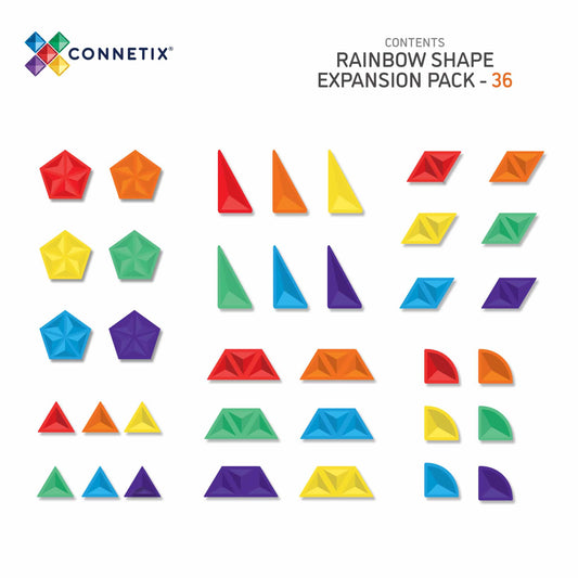 澳洲Connetix磁力片天花板-36pc Rainbow Shape Expansion Pack
