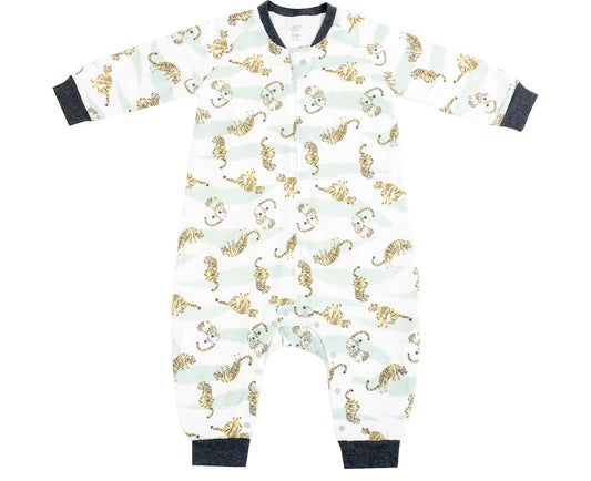 Nest Designs Avocado Bamboo Long Sleeve Footed Sleep Bag 1.0 TOG - Jungle Stripes