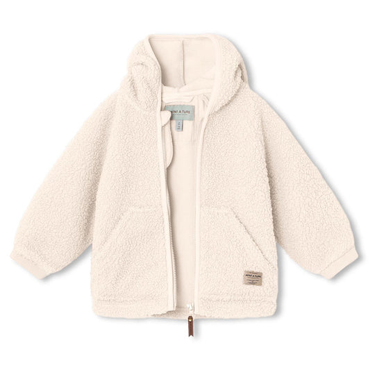 Mini A Ture Liff Teddy Fleece Jacket - Swan White