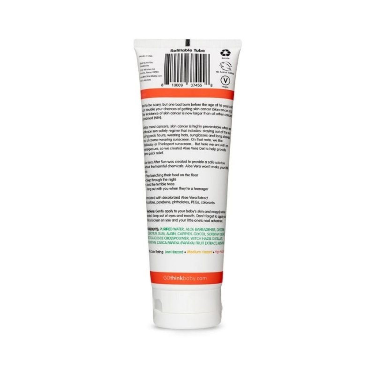 美国Thinksport晒后修复Kids Aloe After Sun Lotion 8oz Tube,237ml
