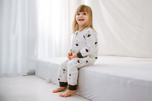 Nest Designs 1.0 TOG Organic Cotton Long Sleeve Footed Sleep Bag - Let's Roll!