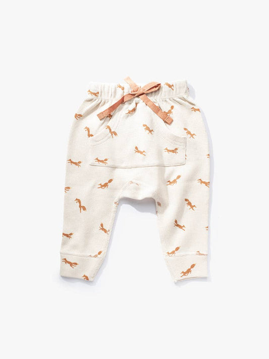 加拿大Sapling Child Fox Waffle Pants-有机棉华夫系列