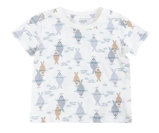 Nest Designs Bamboo Jersey Short Sleeve T-Shirt - Ocean Float