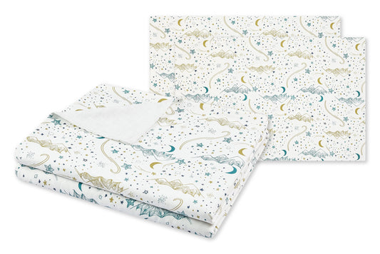 Nest Designs Bamboo 3 Piece Adult Duvet and Pillowcase Set - Stars White - Queen