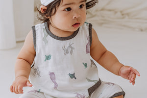 Nest Designs Bamboo Pima Sleeveless Romper - The Tortoise & The Hare