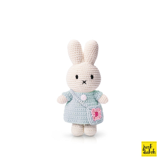 荷兰手工Just Dutch-Miffy and her flower bag Mint dress with blue flower bag