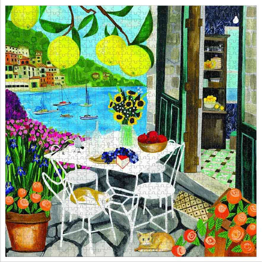 美国eeBoo绝美插画拼图 Cats in Positano 1000 Piece Puzzle