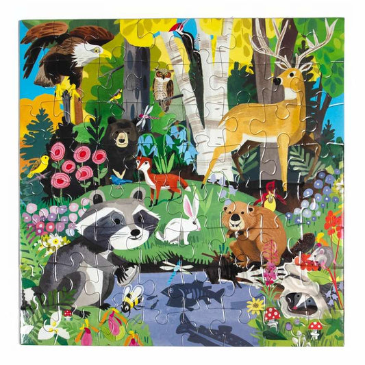美国eeBoo绝美插画拼图 Woodland 64 Piece Puzzle儿童拼图
