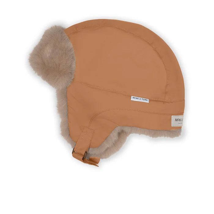 丹麦Mini A Ture- Crister teddy lined winter hood1563-PECAN BROWN