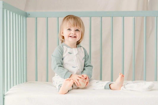 Nest Designs Organic Cotton One-Piece Zip Footless Sleeper - Baby Beluga