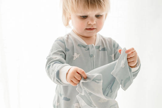 Nest Designs Organic Cotton Long Sleeve Romper - Beluga Boogie