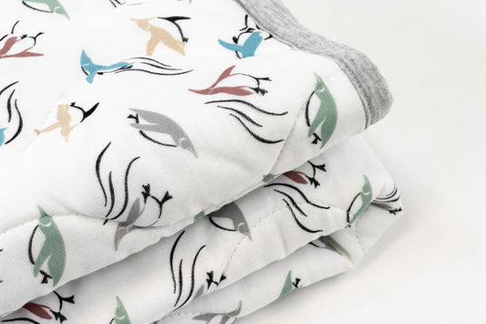 Nest Designs Small Quilted Bamboo Winter Blanket 3.2 TOG - Rainbow Swim