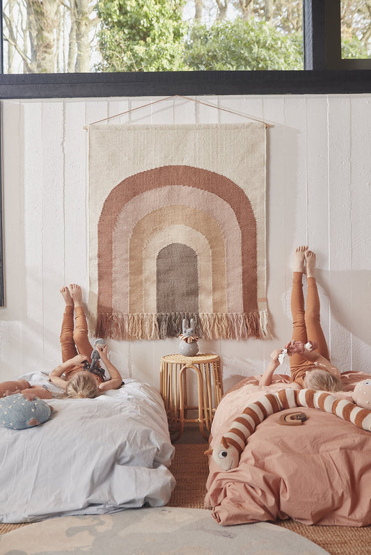 丹麦OYOY巧克彩虹手工羊毛挂毯