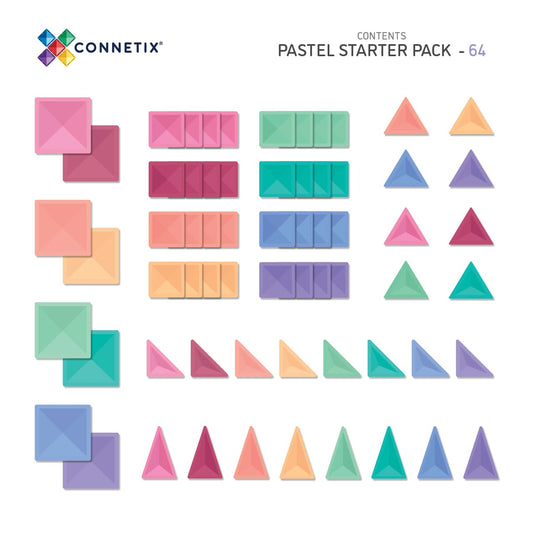 澳洲Connetix磁力片天花板-64pc Pastel Starter Pack