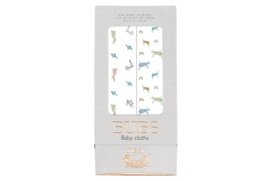 Nest Designs Bamboo Bubs Baby Washcloth Set (6 Pack) - The Tortoise & The Hare/The Ant & The Grasshopper