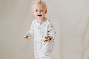 Nest Designs Bamboo Pima Long Sleeve Footed Sleep Bag 0.6 TOG - The Ant & The Grasshopper