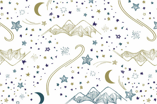 Nest Designs Bamboo Fitted Adult Bed Sheet - Stars White